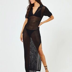 L*Space Sydney Cover Up - Black Mesh Swim Cover-Up